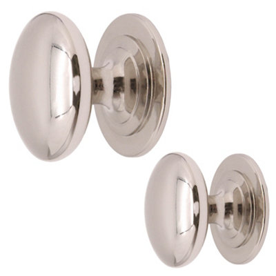 AFIT Victorian Polished Nickel Cupboard Knob - 32mm - Pack of 2