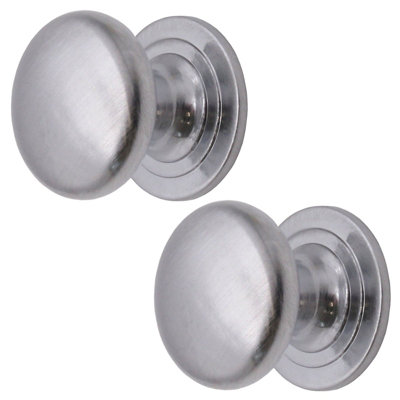 AFIT Victorian Satin Chrome Cupboard Knob - 25mm - Pack of 2