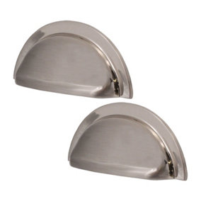 AFIT Victorian Satin Nickel Drawer Cabinet Pull Handle - 91x41mm - 76mm Centres - Pack of 2