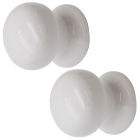 AFIT White Porcelain Cabinet Cupboard Knob - 32mm - Pack of 2