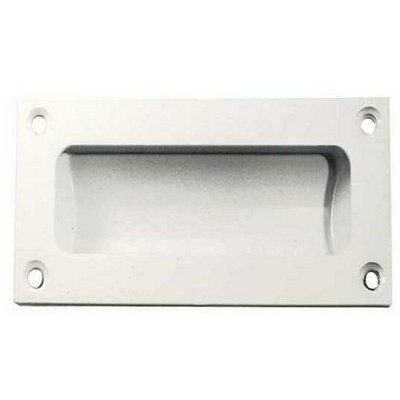 AFIT White Rectangular Flush Cabinet Door Pull 75mm