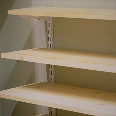 AFIT White Twin Slot Uprights 1000mm - Pack of 2 - 32mm Twin Slot Adjustable Wall Shelving