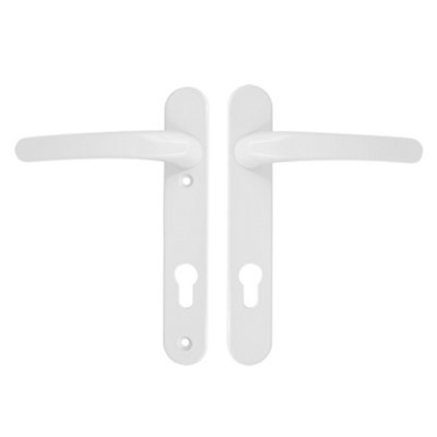 AFIT White UPVC Door Handle - 92mm PZ Centres - 122mm Fixing Centres - 240x32mm