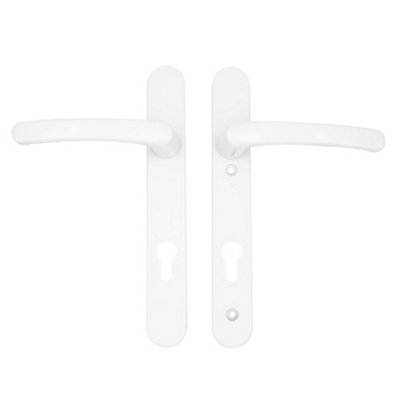 AFIT White UPVC Door Handle - 92mm PZ Centres - 122mm Fixing Centres - 245x34mm