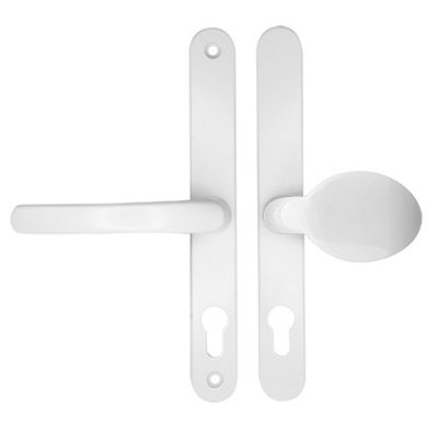 AFIT White UPVC Lever Pad Door Handles - 68mm PZ Centres - 215mm Fixing Centres - 245x32mm