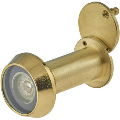 AFIT Wide Angle Door Viewer Easy Vision Peephole Lens Suit Fire Doors 50-70mm Doors - 200 Degree Glass Lens - Polished Brass