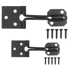 AFIT Wire Pattern Hasp & Staple - 4 inch - Black - Pack of 2