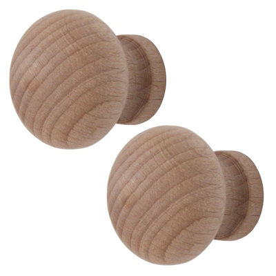 AFIT Wooden Cabinet Cupboard Knob - 30mm - Unfinished - Pack of 2