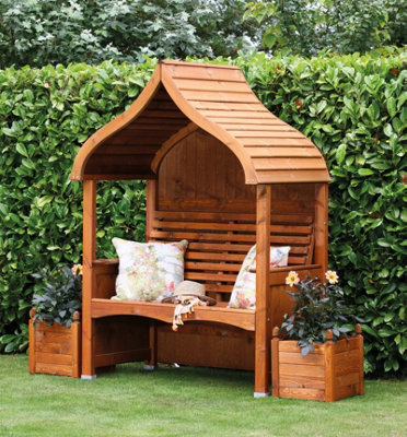 AFK Orchard Arbour Wooden Garden Seat Chair Outdoor Beech Stain FSC