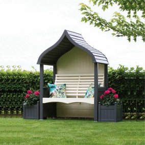 AFK Wooden Orchard Arbour Charcoal & Cream