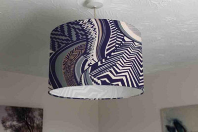 African Pattern in Geometric Forms (Ceiling & Lamp Shade) / 45cm x 26cm ...