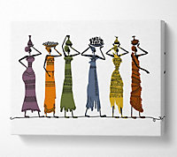 African Tribal Art 23 Canvas Print Wall Art - Medium 20 x 32 Inches