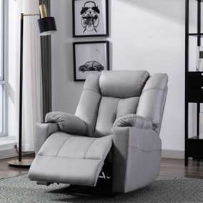 Afton Electric Fabric Auto Recliner Armchair Gaming USB Lounge Sofa Chair Grey