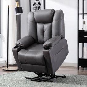 AFTON ELECTRIC FABRIC SINGLE MOTOR RISER RECLINER LIFT MOBILITY TILT CHAIR CHARCOAL