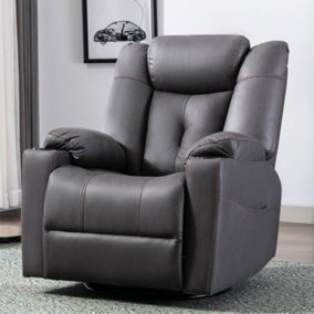 AFTON FABRIC RECLINER ROCKING SWIVEL GAMING CINEMA LOUNGE SOFA CHAIR CHARCOAL