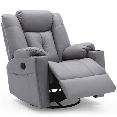 Afton Fabric Recliner Rocking Swivel Gaming Cinema Lounge Sofa Chair (Grey)