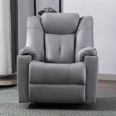 Afton Fabric Recliner Rocking Swivel Gaming Cinema Lounge Sofa Chair (Grey)