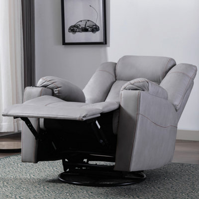 Afton Fabric Recliner Rocking Swivel Gaming Cinema Lounge Sofa Chair (Grey)