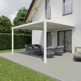 Agadon Aluminium Pergola Shading System 400 x 400 cm White Wall Mounted