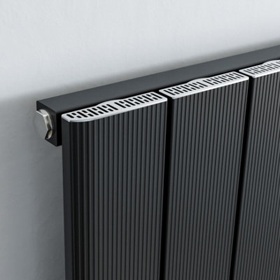 Agadon Athens Designer Aluminium Radiator 1800 x 565 mm Black