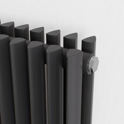 Agadon Aurora Duplex Designer Radiator 600 x 960 mm Anthracite - 4642 BTU - 10 Years Guarantee