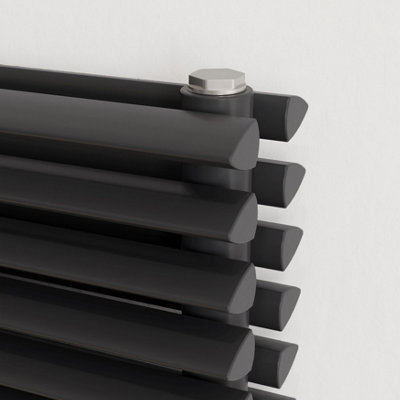 Agadon Aurora Duplex Horizontal Designer Radiator 600 x 1000 mm Anthracite - 4437 BTU - 10 Years Guarantee