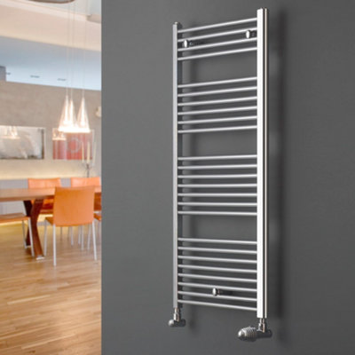 Agadon C1 1264 x 450 mm Chrome Towel Radiator -1089 BTU - 5 Years Guarantee