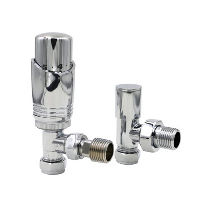 Agadon Deluxe TRV Radiator Valve Set Angled Chrome