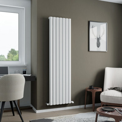 Agadon Dublin Aluminium Designer Radiator 1800 x 485 mm White - 4444 BTU - 10 Years Guarantee