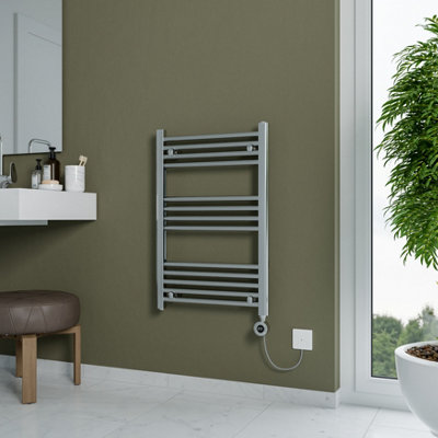 Agadon Grace Electric Towel Radiator - 750 x 500 mm Chrome - 300 W Smart Heating Element