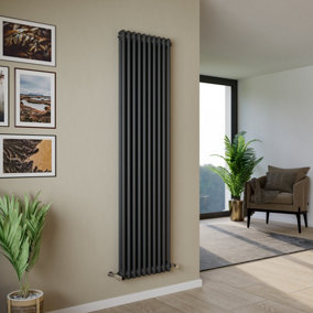 Agadon Kylo 2 Column Radiator 1800 x 470 mm Anthracite - 5768 BTU