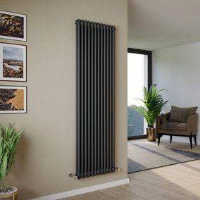 Agadon Kylo 2 Column Radiator 1800 x 560 mm Anthracite - 6921 BTU