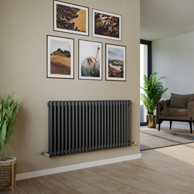 Agadon Kylo 2 Column Radiator 600 x 1190 mm Anthracite - 4872 BTU