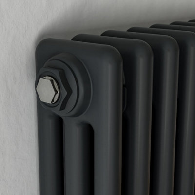 Agadon Kylo 3 Column Radiator 1800 x 560 mm Textured Anthracite - 6819 BTU - 5 Year Guarantee