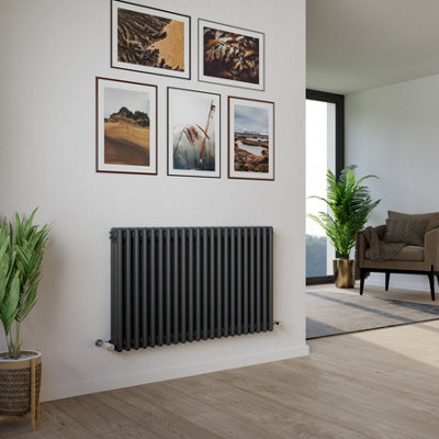 Agadon Kylo 3 Column Radiator 600 x 1010 mm Anthracite - 5385 BTU