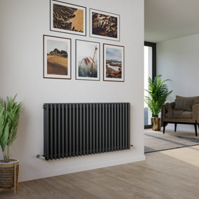 Agadon Kylo 3 Column Radiator 600 x 1190 mm Anthracite - 6365 BTU