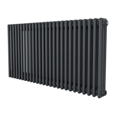 Agadon Kylo 3 Column Radiator 600 x 1190 mm Textured Anthracite - 5076 BTU - 5 Year Guarantee