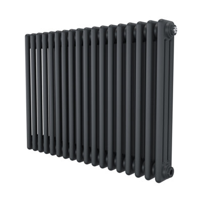 Agadon Kylo 3 Column Radiator 600 x 830 mm Textured Anthracite - 3514 BTU - 5 Year Guarantee