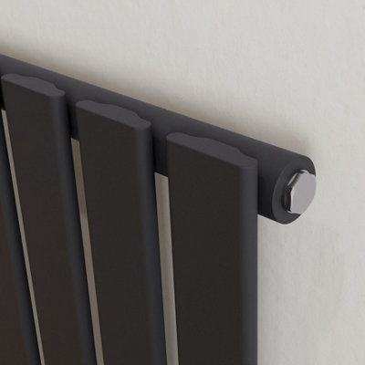 Agadon Lola Designer Panel Radiator 1800 x 448 mm Textured Anthracite - 2966 BTU - 5 Year Guarantee
