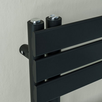 Agadon Lola Open Electric Designer Panel Towel Radiator - 1200 x 600 mm Black - 600 W - 3