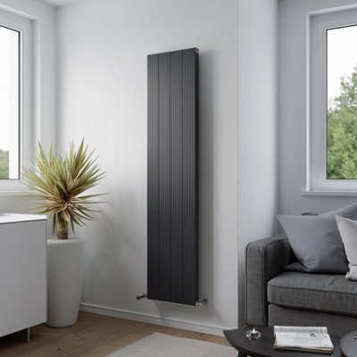 Agadon Madrid Aluminium Designer Radiator 1800 x 400 mm Anthracite - 3365  BTU - 10 Years Guarantee | DIY at Bu0026Q