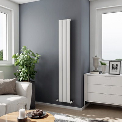 Agadon Milan Aluminium Designer Radiator 1800 x 280 mm White - 2164 BTU - 10 Years Guarantee