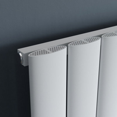 Agadon Milan Aluminium Designer Radiator 1800 x 280 mm White - 2164 BTU - 10 Years Guarantee