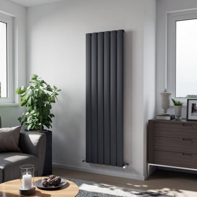 Agadon Milan Aluminium Designer Radiator 1800 X 565 Mm Textured   Agadon Milan Aluminium Designer Radiator 1800 X 565 Mm Textured Anthracite 4195 Btu 10 Years Guarantee~9006547782073 01c MP