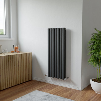 Agadon Neo Duplex Designer Radiator 1000 x 410 mm Textured Anthracite - 2495 BTU - 10 Years Guarantee