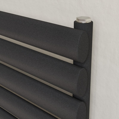 Agadon Neo Horizontal Designer Radiator 410 x 1000 mm Textured Anthracite - 1543 BTU - 10 Years Guarantee