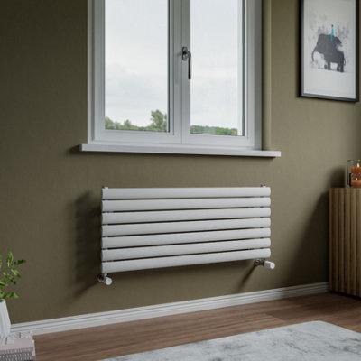 Agadon Neo Horizontal Designer Radiator 410 x 1000 mm White - 1543 BTU - 10 Years Guarantee