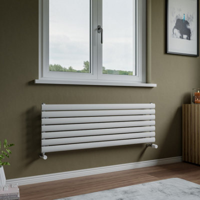 Agadon Neo Horizontal Designer Radiator 410 x 1200 mm White - 1846 BTU - 10 Years Guarantee