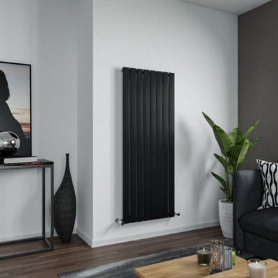 Agadon Panio Designer Panel Radiator 1500 x 595 mm Textured Black - 3280 BTU - 10 Year Guarantee