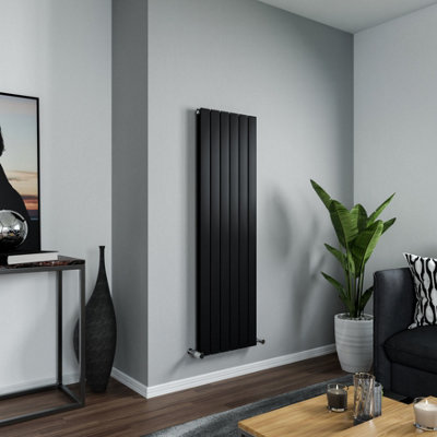 Agadon Panio Duplex Designer Panel Radiator 1500 x 445 mm Textured Black - 3399 BTU - 10 Year Guarantee